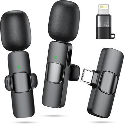 2 Microfono Pequeño Mini Inalambrico Para Celular Android Tipo C Reduccion Ruido