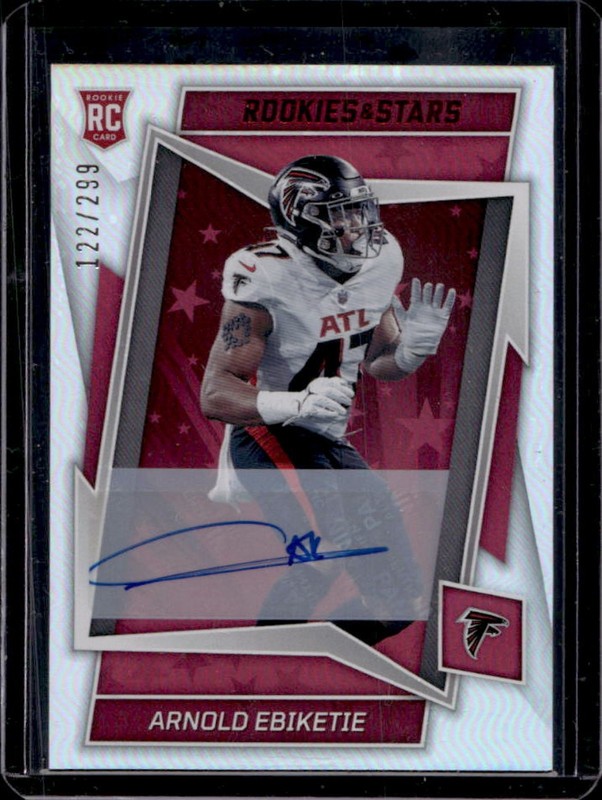 2022 Panini Rookies & Stars Arnold Ebiketie Signatures RC Auto #/299 Falcons