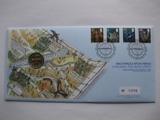 UK One Pound £1 Coin Menai Straits Bridge PNC Stamp Coin Cover 2005 BUNC BU