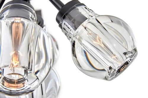 Fredrick Ramond FR46951 Elise 7 Light 16"W Semi-Flush Globe - Black - Picture 3 of 5