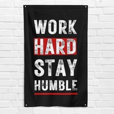 Work Hard Stay Humble 3x5 ft Gym Flag Fitness Workout Motivational Banner