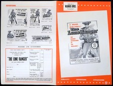 LONE RANGER 1956 Clayton Moore, Jay Silverheels, Lyle Bettger UK PRESSBOOK