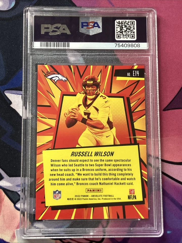 2022 Panini Absolute - Russell Wilson Explosive #E14 SSP PSA 10 Gem Mint - Image 2 of 2
