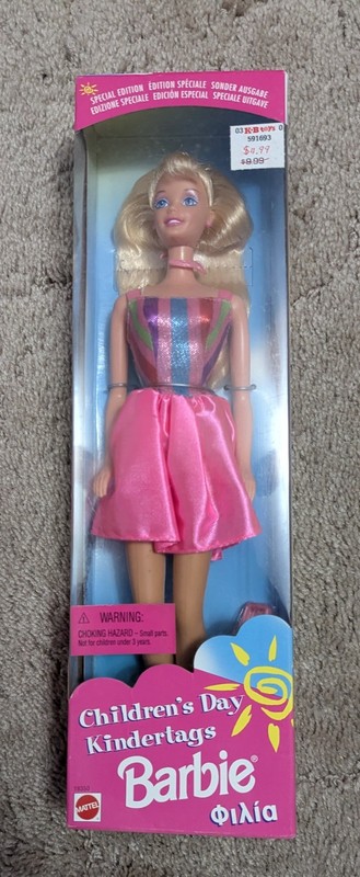 1997 Children's Day Kindertags Barbie Doll Mattel 18350 New In Box NRFB