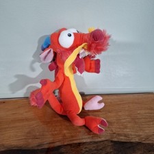 Disney Store Mushu Mulan Plush Dragon 8" Red Stuffed Animal Toy