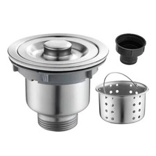 Kitchen Sink Drain Plug Stainless Steel Basket Strainer Sink Stopper Universal