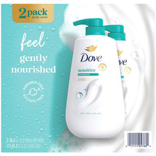 Dove Sensitive Skin Body Wash with Pump, 30.6 fl. oz., 2 ct. 0.92 per gallon