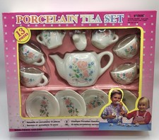 13 Piece Mini Porcelain Tea Set Rose Pattern Vintage Set 