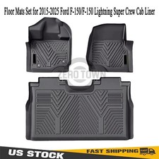 TPE Floor Mats Liners Fit For 2015-24 Ford F-150/F-150 Lightning Super Crew Cab