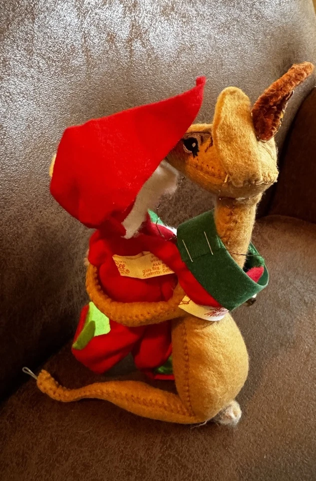 "Annalee 1971 vintage Santa abrazando a Rudolph reno 8"" de alto" Foto 3 de 3