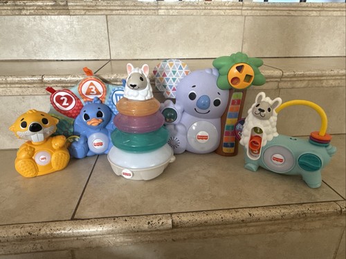 Fisher Price Toddler Baby Toys Linkamals Set Of 5 Interactive Toy-Working