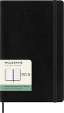 Classic 18 Month 2025-2026 Weekly Planner, Soft Cover, Large (5" X 8.25"), Black