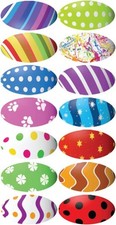 1 x 2" Permanent Easter Egg Stickers, 112/Pack