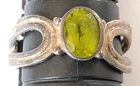 Vintage Sterling Silver 925 Peridot Ring Size 8.5 Green Gemstone Openwork Band