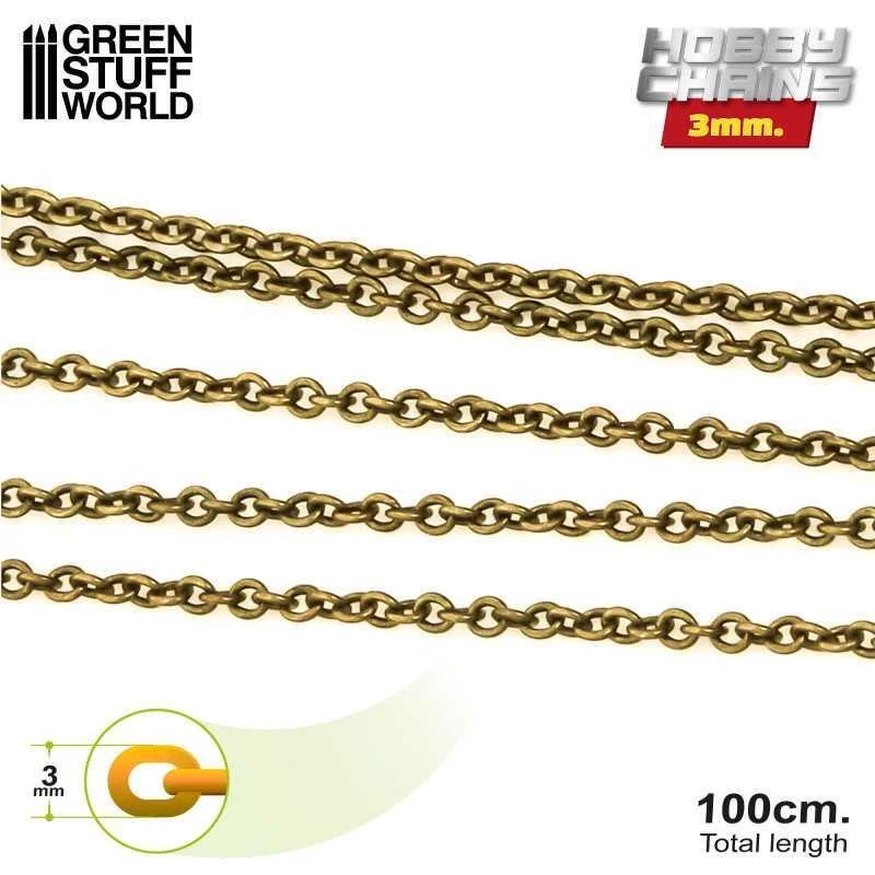 Green Stuff World Hobby Brass Chain - 1.5mm or 3mm