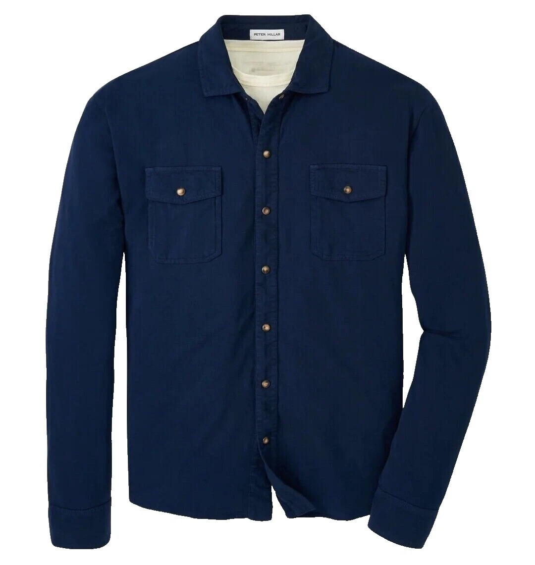 Peter Millar Cotton Long Sleeve Solid Casual Button-Down Shirts for Men