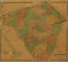 20" x 24" 1842 Map Of Lancaster County Pennsylvania