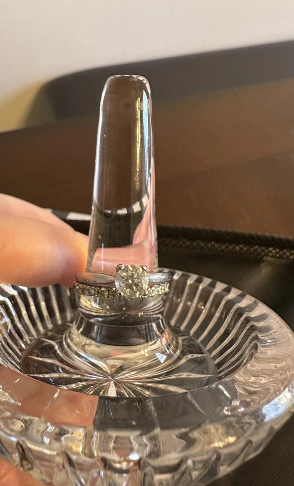 14k White Gold 1.36ctw Diamond Engagement Ring Bridal Set **GORGEOUS SPARKLER!* - Image 3 of 4