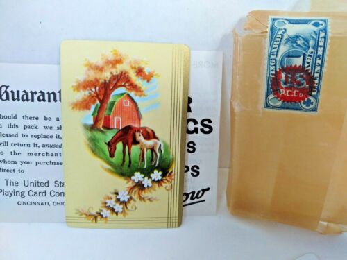 U.S. Playing Card Horse & Colt  Tax Stamp Wax paper Open Package Buy War Bonds  - Picture 1 of 9