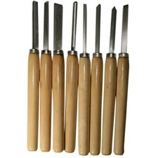 JUEGO DE 8 PIEZAS DE GUBIA DE TALLA DE CINCEL DE TORNEADO DE MADERA LARGO PARA TORNO DE MADERA HERRAMIENTA DE MADERA