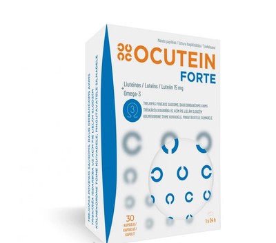 Ocutein Forte, 30 kapsulas Eye Vision Health Omega 3 vitamins E, C and B2, selen