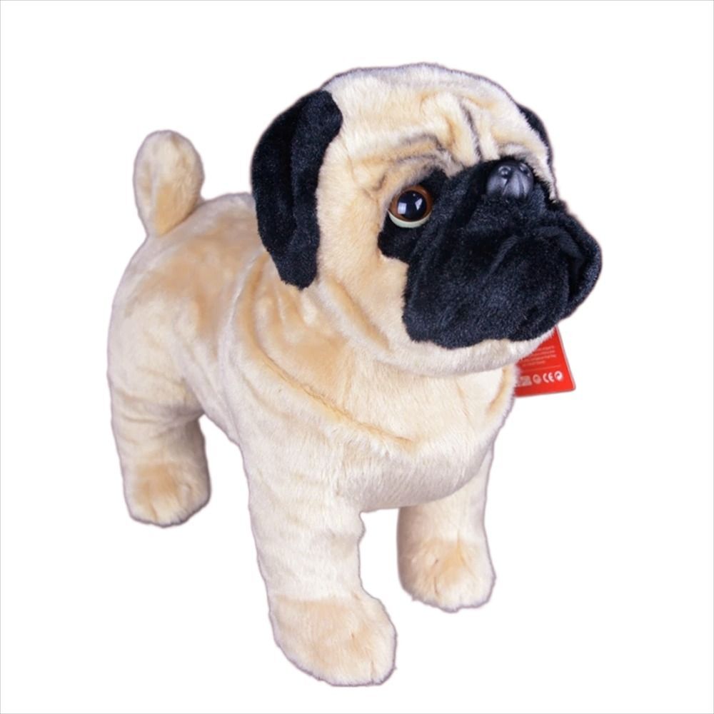 33cm Lifelike Standing Pug Dog Plush Toys Soft Dog Stuffed