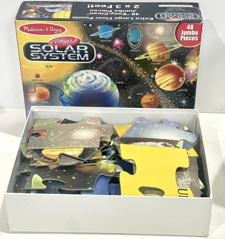 Rompecabezas de piso extra grande Melissa & Doug Sistema Solar, 48 piezas jumbo 2 x 3 pies Foto 2 de 4