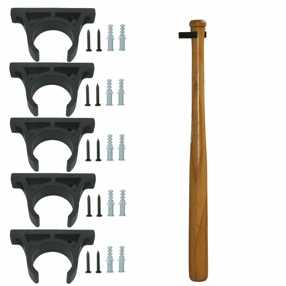 Support Mural Pour Batte De Baseball – Lot De 2 Crochets – Noir – Fait Main Canada