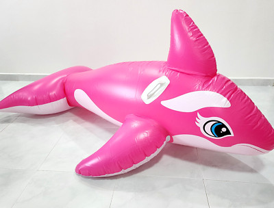 Unbranded 2 Meter Pink Whale Inflatable Ride On Swimming Float Rapid Valve