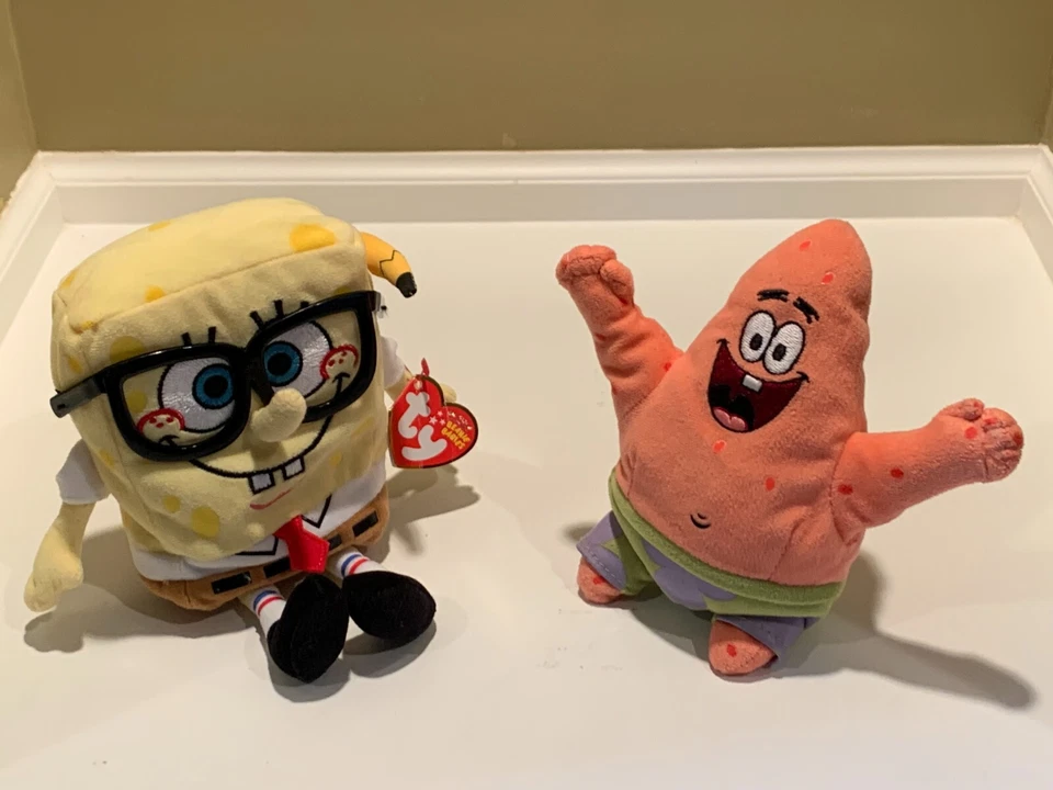 Bob Esponja "SmartyPants" Patrick Starfish Ty Pelúcia Viacom Nickelodeon  - Imagem 2 de 2