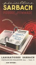 P35 Buvard Pharmaceutical Penicillin SARBACH Powder Ointment CHATILLON on CHALA