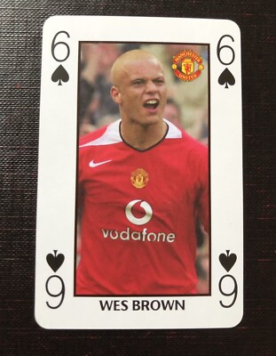 Waddingtons Number 1  Single Swap Playing Card - WES BROWN - Man Utd