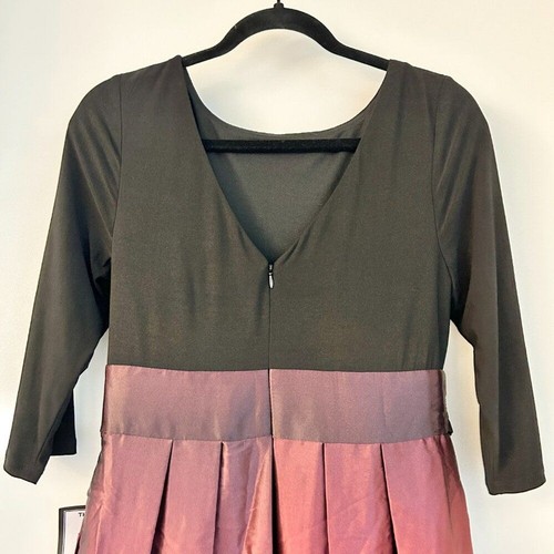 Maxi Vestido Macy's SLNY Manga 3/4 Ombré Plisado Talla 10 Pequeño Nuevo con Etiquetas - Imagen 7 de 9