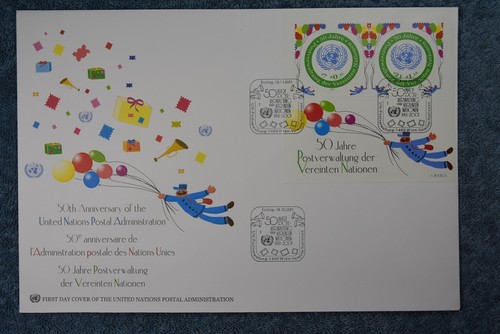 2001 50th Anniversary UNPA Large Form FDC - Vienna Mini Sheet