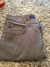 Trussardi T' Light Weight Cotton Jeans Pants sz 34 Olive Green