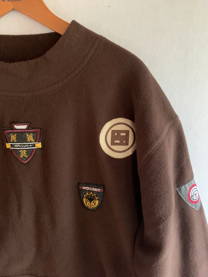 Moletom pulôver masculino Crane Sports marrom chocolate poliéster tamanho XL detalhado - Imagem 2 de 4