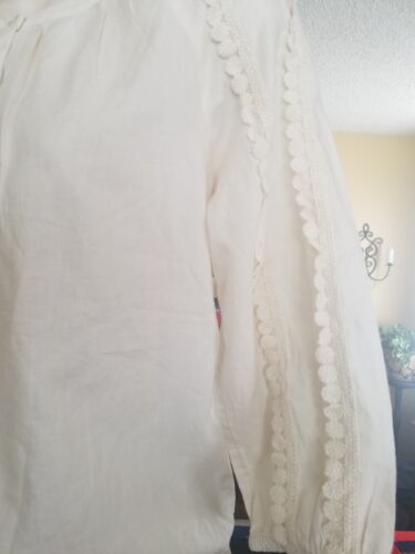 J Jill peasant cream barley cotton blouse size extra small petite new with tags - Picture 10 of 13