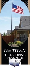 20'  Silver "Titan" Telescoping Flagpole with 4' x 6' U.S. Flag