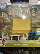 Bluey Camp Out Playset with Bluey, Bingo, Chilli, Bandit, and Potoroo figures
