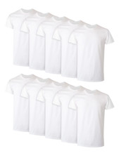 Men'S Super Value Pack White Crew T-Shirt Undershirts, 10 Pack