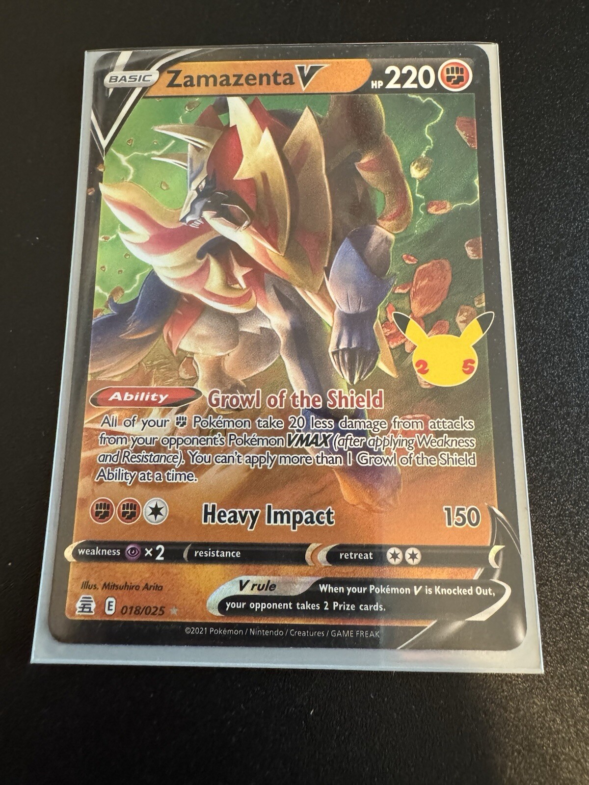 Pokemon Celebrations - Zamazenta V - 18/25 - NM - 25th anniversary