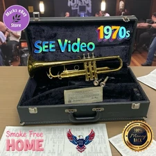 Vintage 1970s King 600 Bb Trumpet Hard Case 2 Mouth Pieces - See Video