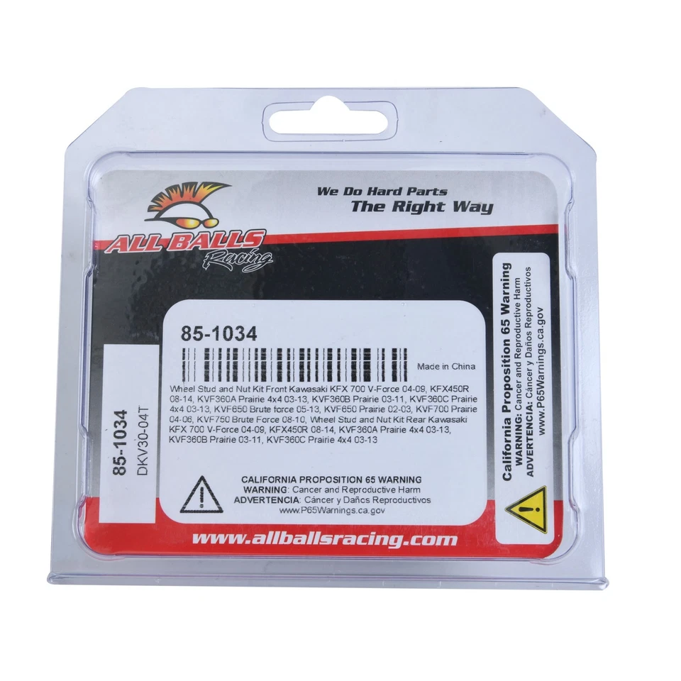 Wheel Stud and Nut Kit For Kawasaki KVF360A Prairie 4x4 2003-2013; 85-1034 - Image 4 of 4