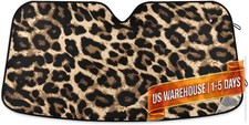 Leopard Print Car Windshield Sun Shade Foldable UV Ray Sun Visor Protector Sunsh