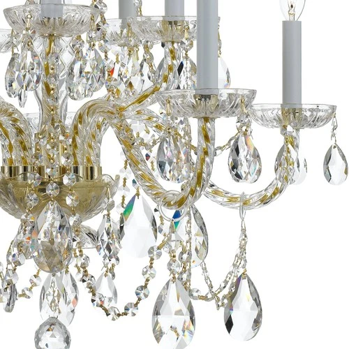 Crystorama Traditional Crystal 26" Brass 10-Light Crystal Chandelier - Picture 3 of 6