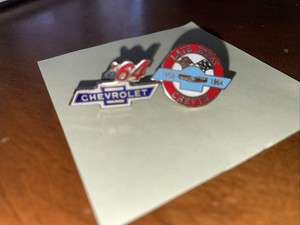 Pair 1964 Chevy Lapel Pins 