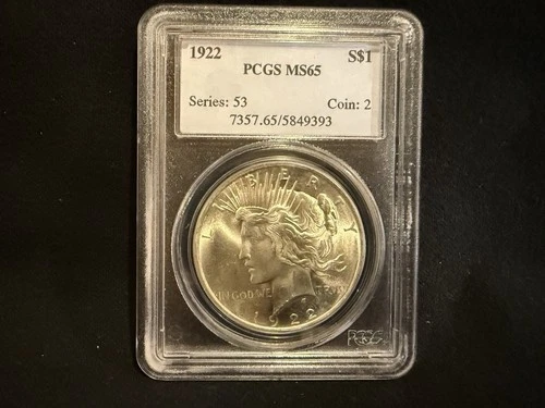 1922 Peace Dollar- MS65-PCGS