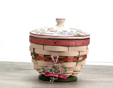 Longaberger 2011 Mother's Day Basket Combo with Lid & Tie-On #12056