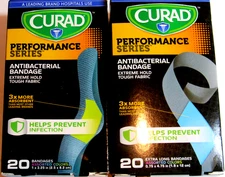 2 BOXES Performance Series Antibacterial Bandages Extreme Hold Adhesive-VINTAGE
