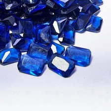 16 Ct Blue Sapphire Emerald Cut Natural Loose Gemstone Lot Certified